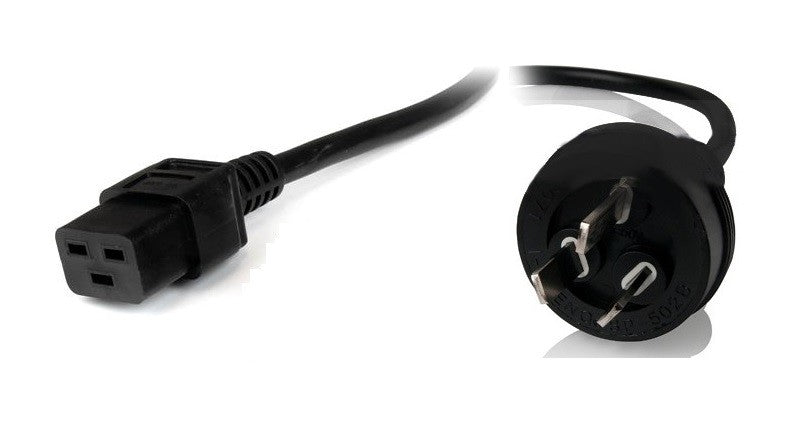 8Ware Power Cable 2m 3-Pin 15A AU to IEC C19 Male to Female 8Ware Power Cable 2m 3-Pin 15A AU to IEC C19 Male to Female
